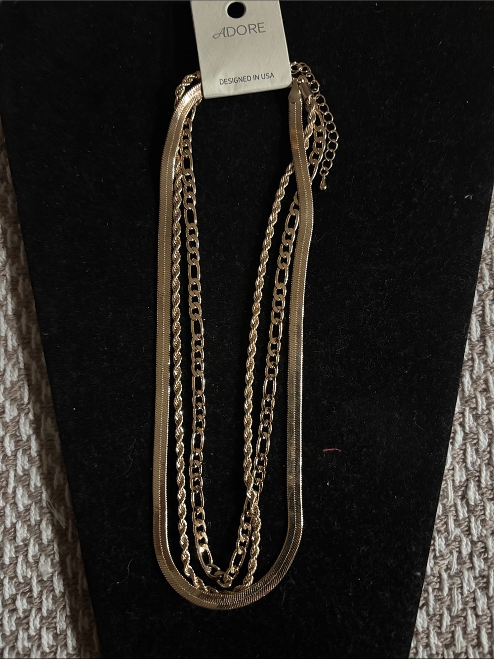 Adore Gold tone Layered Mixed-Chain Necklace